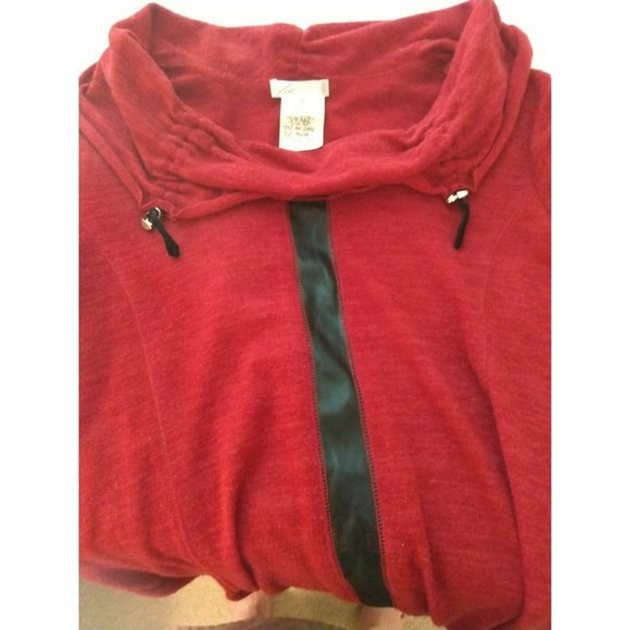 Michael Phillips Zoe Red and Black Drawstring Sweater XL Model 3M-2402 Preowned - Picture 5 of 8